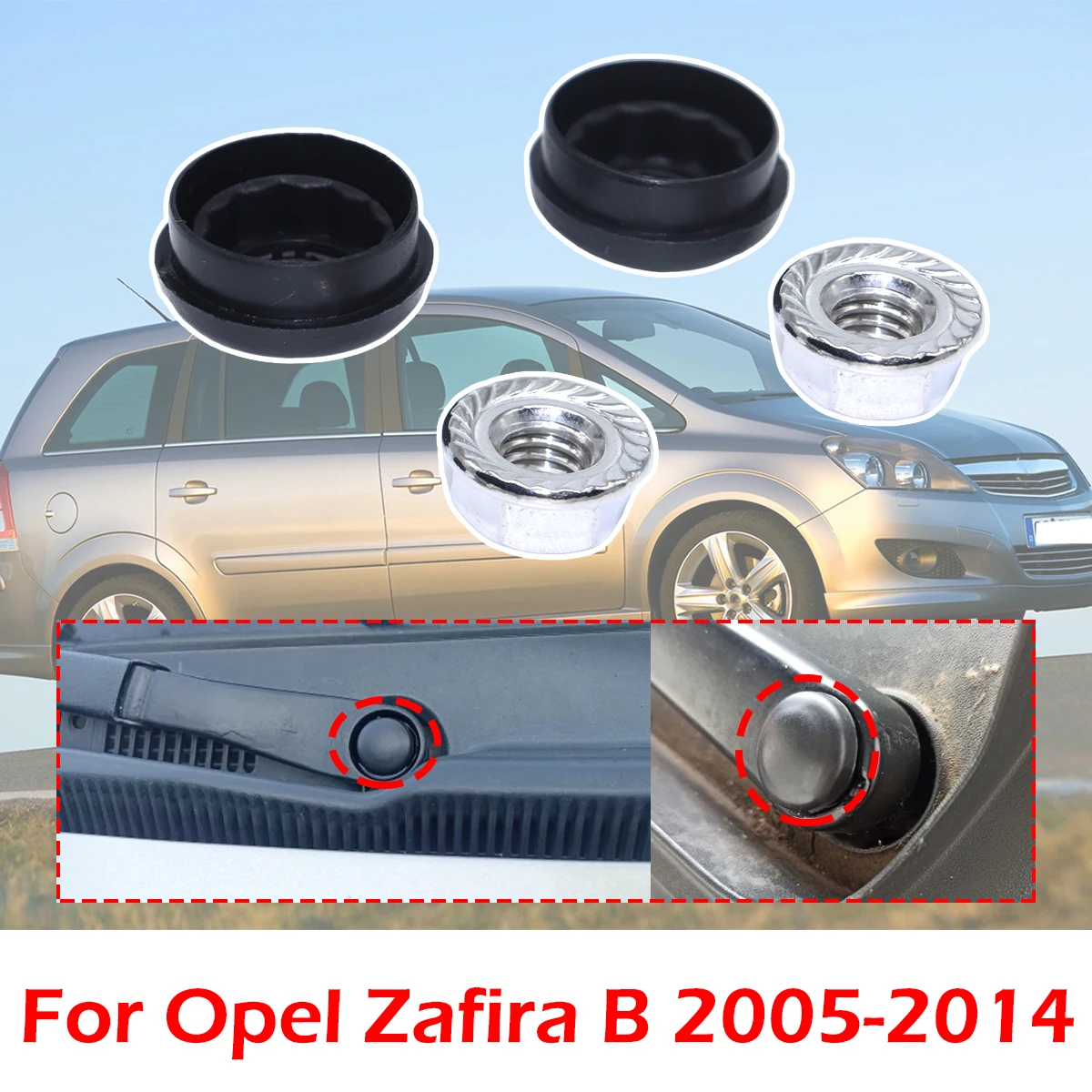 

For Opel Zafira B 2005 -2014 Car Front Windshield Wiper Arm Nut Screw Cap Bolt Rocker Cover for Chevrolet Vauxhall Zafira Family