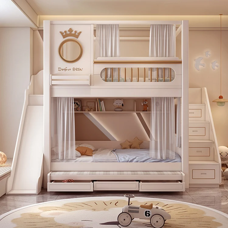 Children's bed upper and lower bunk elevated bed double-layer two-layer high and low child-mother bed upper and lower with the s