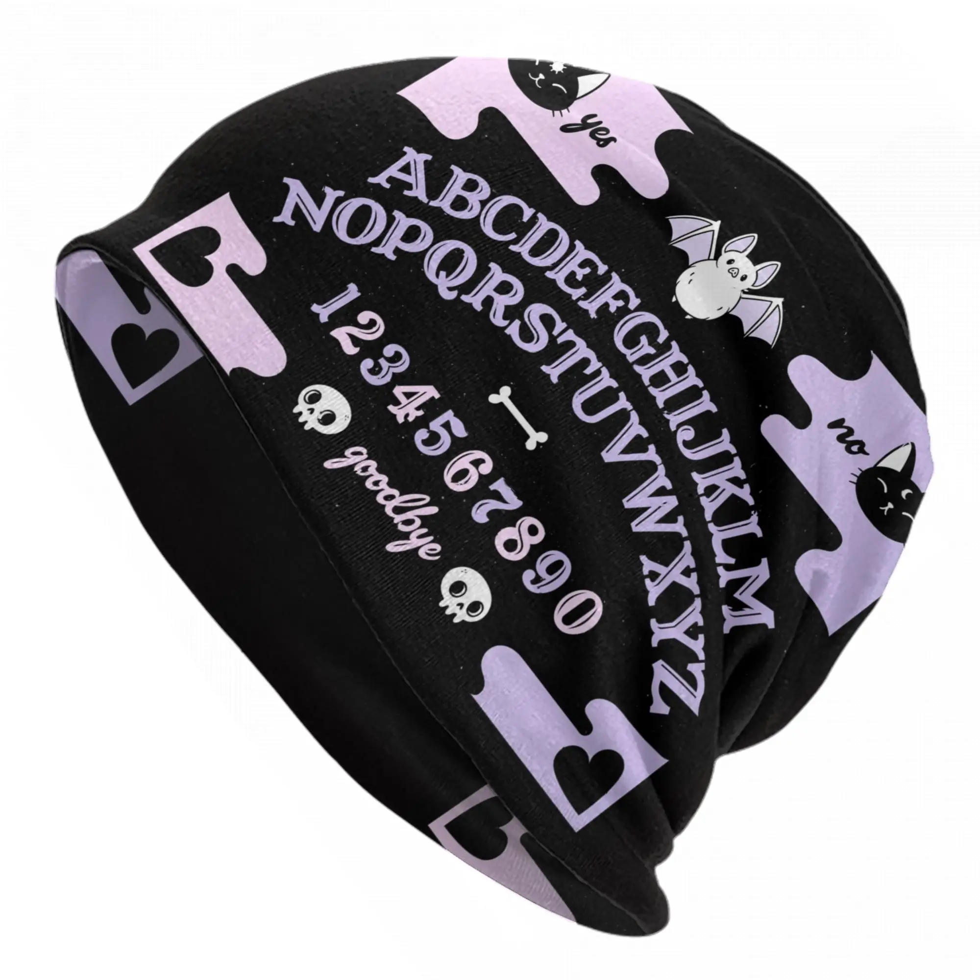 Cute Ouija Board Mystical Skullies Beanies Hats Skeleton Skull Bat Summer Men Women Outdoor Cap Warm Dual-use Bonnet Hat