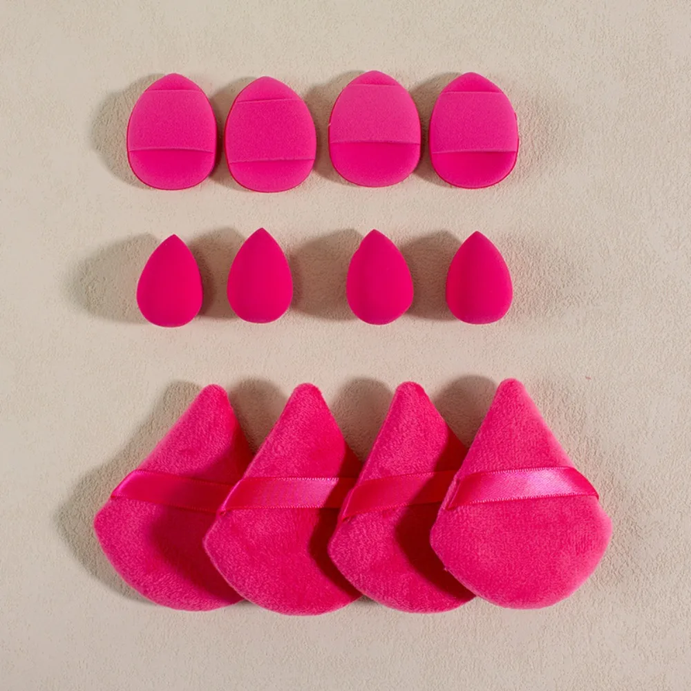 Venta al por mayor ﻿   Juego de esponjas cosméticas Multicolor, base en polvo suave, esponja de maquillaje, huevo, rosa, púrpura, accesorios de herramientas de maquillaje, 12 Uds.