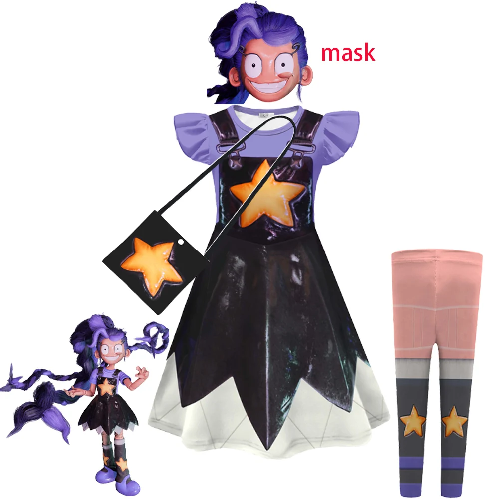Disfraz de Cosplay de Lily de P-poppy Game Girls 2026, Vestido de Bobi 5 Play Game Time para Niñas, Leggings, Conjunto de Bolsa, Traje para Fiesta de Halloween y Carnaval
