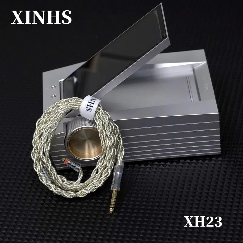 XINHS XH23 Gold+Blue 4-pole Monocrystalline Copper Gold-plated Graphene Hybrid HIFI Headphone Upgrade Cable QDC/IE900