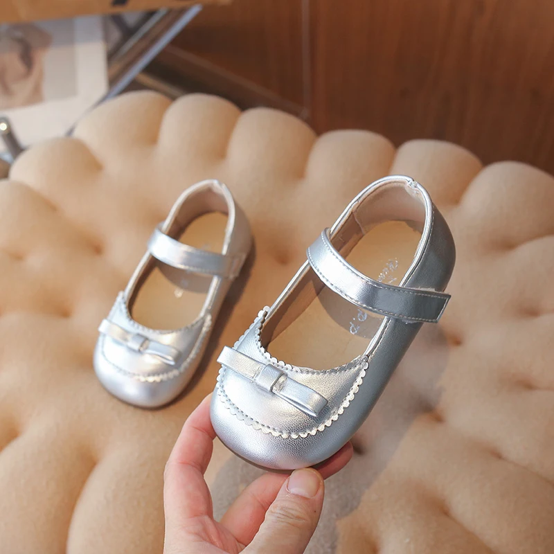 

Spring Autumn Baby Girls Casual Leather Shoes Children Bow Princess Shoes Toddler Kids Non Slip Soft Soled Student Infant Shoes