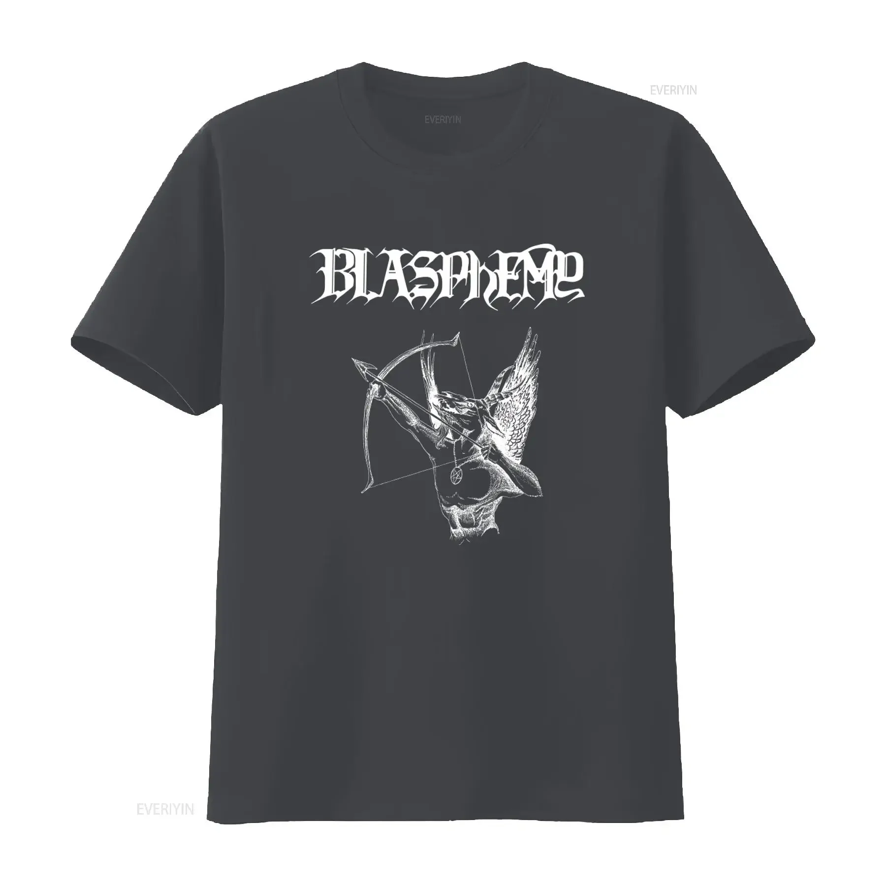 Blasphemy Rock Band T Shirt Gothic Archangel Design for Men and Women vintage Washed Casual streetwear graphic Comfortable view 3