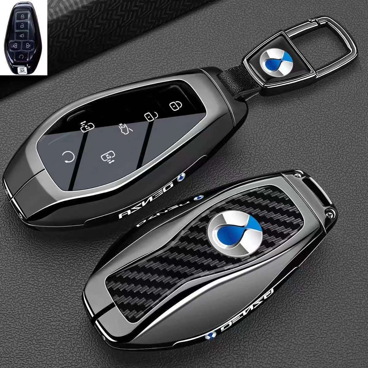 Zinc Alloy Car Key Case Cover Bag Chain Shell Protector Fob Holder for DENZA Z9 Z9S Z9GT N9 N8L D9 2nd Gen DMI EV Accessories