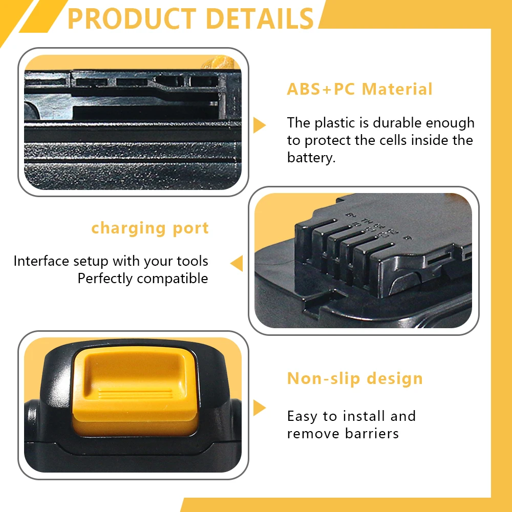 PRO elektrické nářadí Dewalt - kompatibilní s 14V, 6Ah vysokokapacitní dobíjecí lithium-iontová baterie - náhled 6