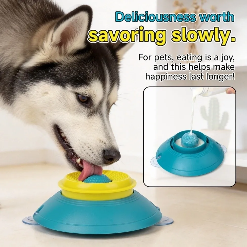 Anti-Choking Dog Licking Bowl Food-Grade Non-Slip Base Liquid Slow Bowls with Rolling Ball Massage Dot Cat Treat Bowl