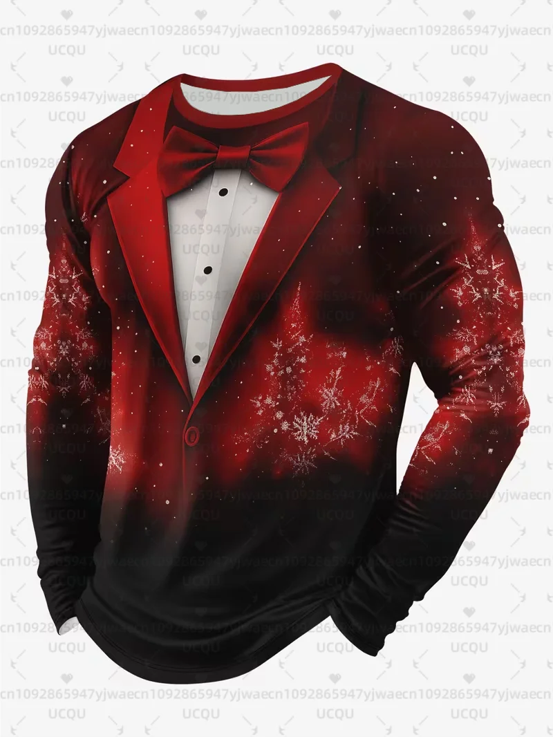 

Men'S Christmas Graphic T-shirt Casual Pullover Autumn Outdoor Activities Women's Long Sleeve T-shirt Tops