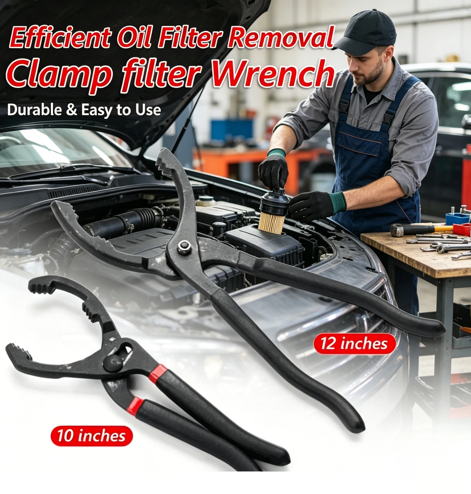 

Car Adjustable Oil Filter Removal Wrench (10/12in) – Hand Tool for Engine Filters, Conduit Fittings & Auto Maintenance