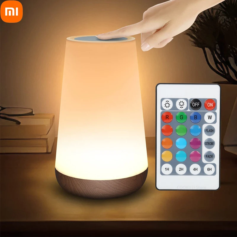 Xiaomi 13 Color Changing Light Remote Control Touch USB Rechargeable RGB Night Lamp Dimmable Lamp Portable Table Bedside Lamp