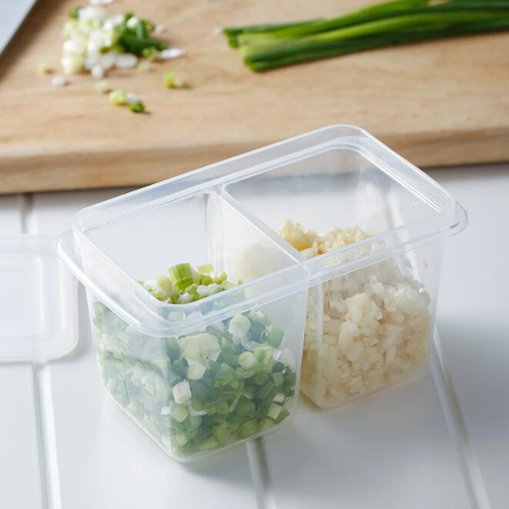 

10 Pcs Crisper with Lid 2 Grids Grisper Kitchen Storage Organizer Fruit Onion Box