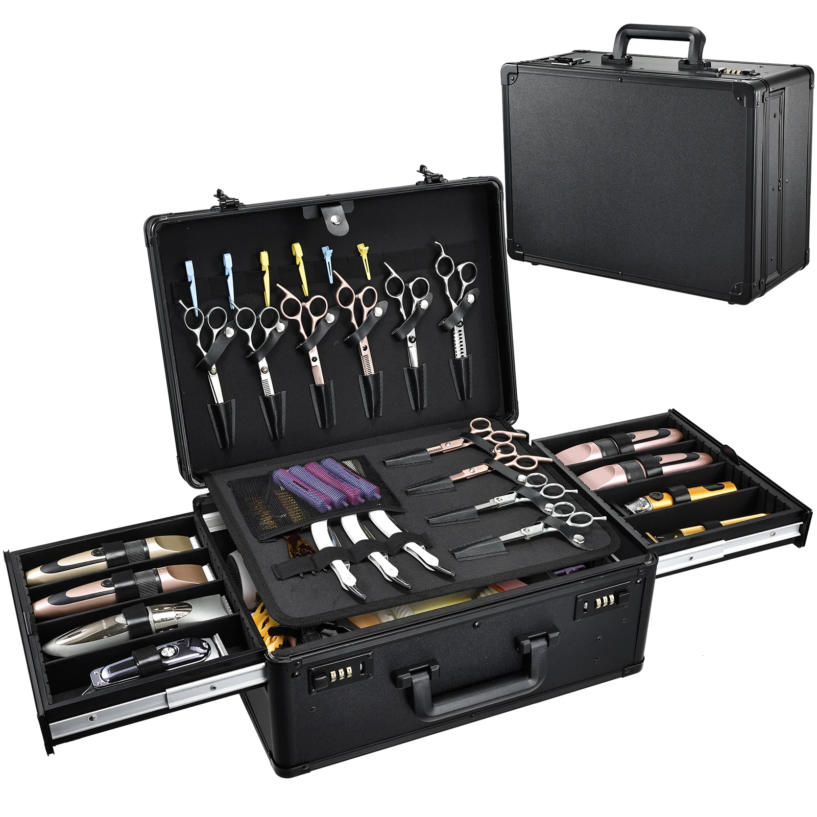 Professional Barber Supplies Hair Tool Organizer Travel Barber Case Barber Bags For Clippers And Supplies Carrying Suitcase