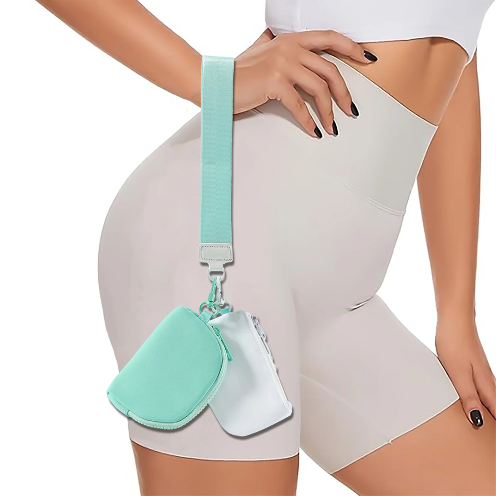 Carteira de nylon com zíper para homens e mulheres, cartão de crédito, bolsa de pulso leve, 2 cores