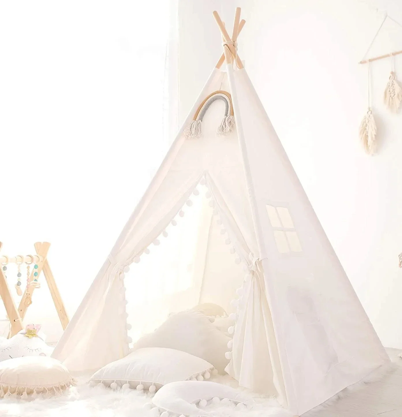 

1.35M Portable Tipi Tents for Children Tent for Kids Wigwam for Children Teepee for Girl Play Room Play House for Children