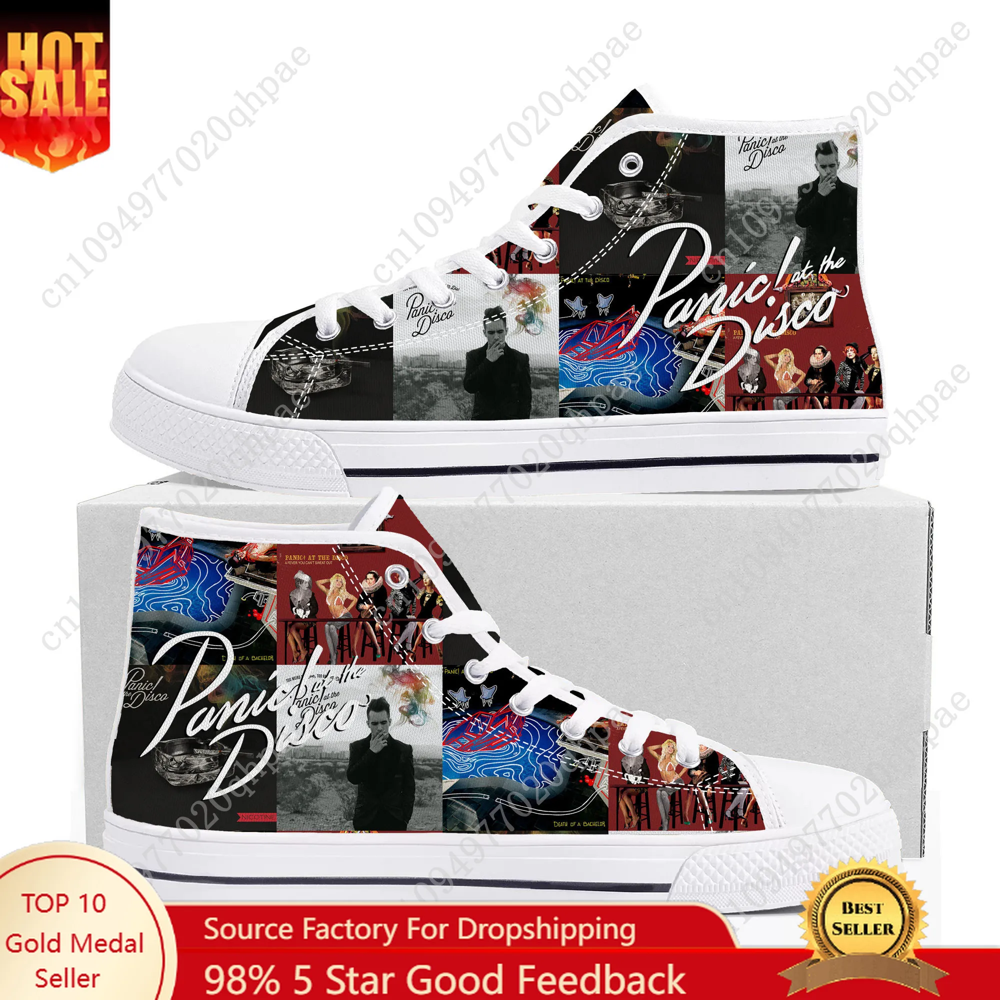 

Panic At The Disco Top Sneakers Mens Womens Teenager High Quality Canvas Sneaker 3D Print Casual Couple Shoes Personalized Shoe