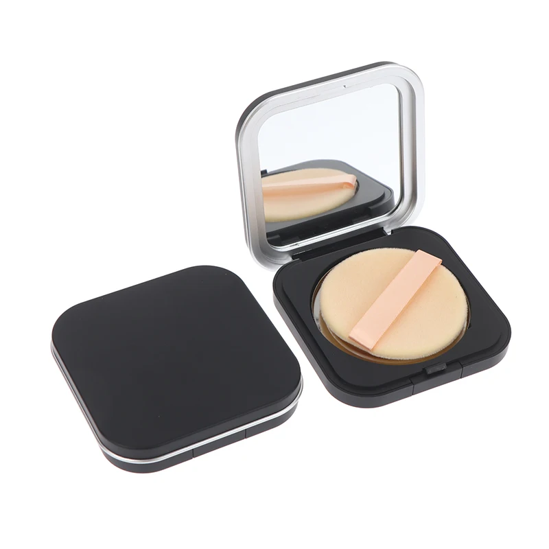 空の磁気化粧品パレットホルダーボックスミラー付きラウンドグリッド 60 ミリメートルプレートアイシャドウブラッシャーリップスティック DIY パウダーメイクボックス