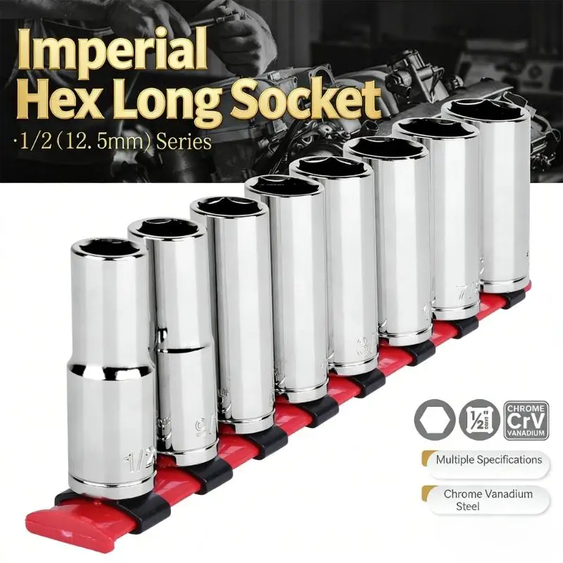 

652F Высокопрочный набор головок 1/2 дюйма с повышенной прочностью и сцеплением, идеально подходящий для ремонта автомобилей и