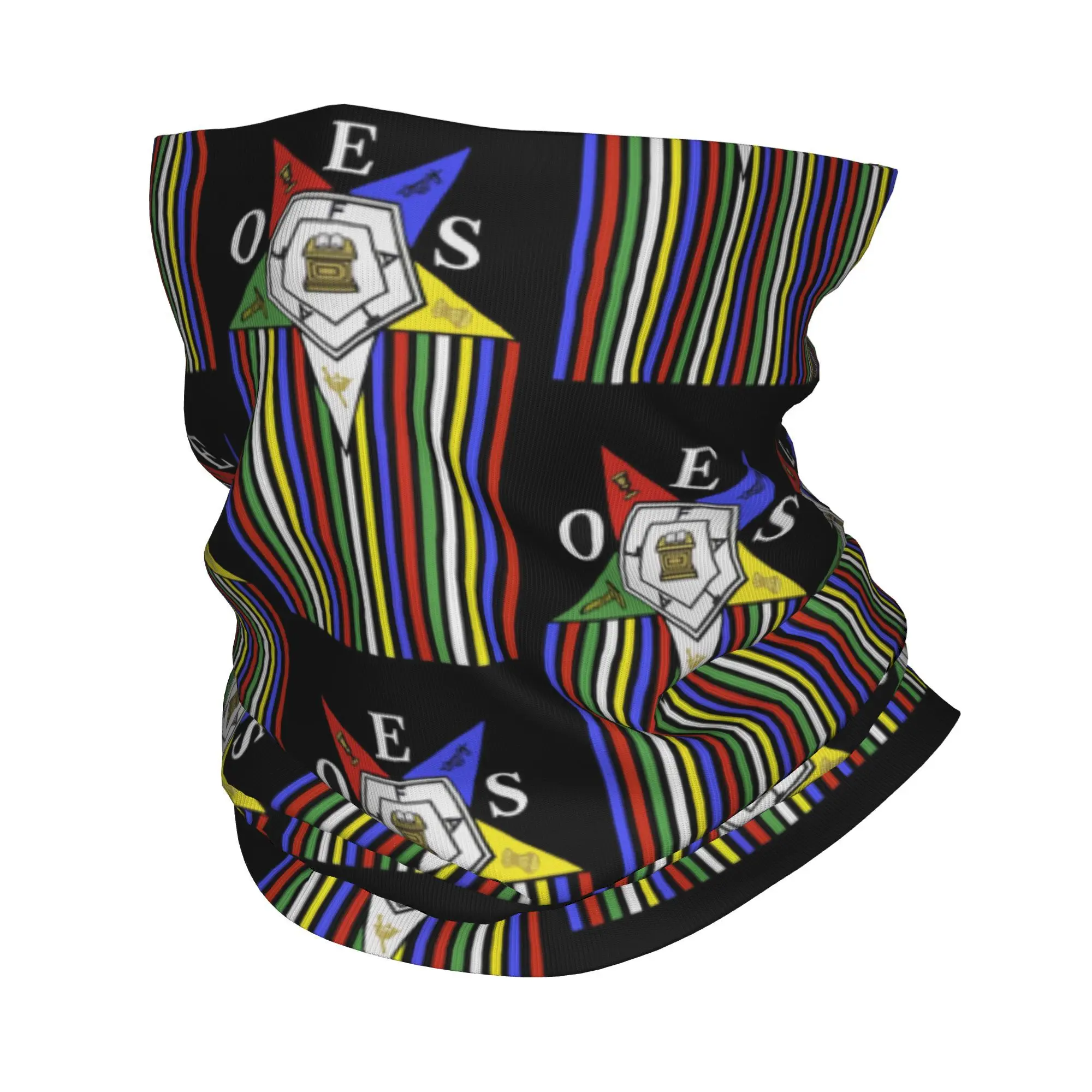 

Custom OES Order Of The Eastern Star Neck Gaiter Men Women UV Face Shield Winter Sisterhood Classic Bandana Scarf for Cycling