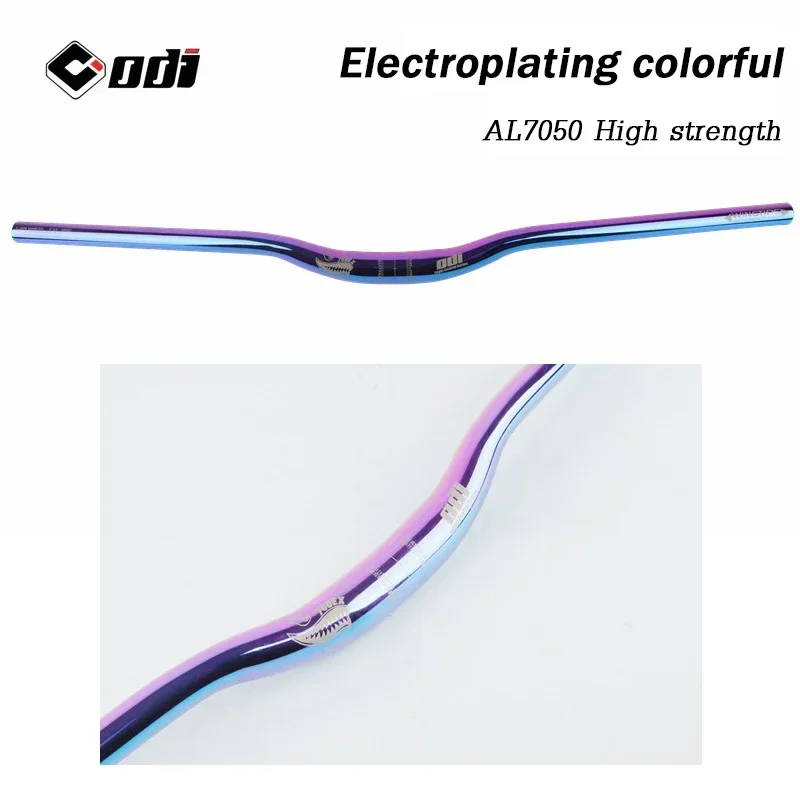 ODI Bicycle Handlebar 7050 Luminum Alloy Plating CNC MTB Handlebar 31.8*760mm Mountain Bike Handle Bar Bicycle Part