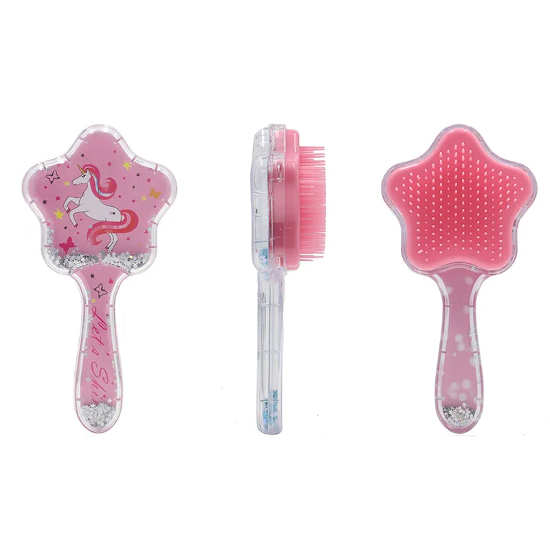 Unicorn Mermaid Star Sequins Comb Massage Children Comb Cute Girl Comb Carry Long Hair Anti-knot Comb Hair Brush