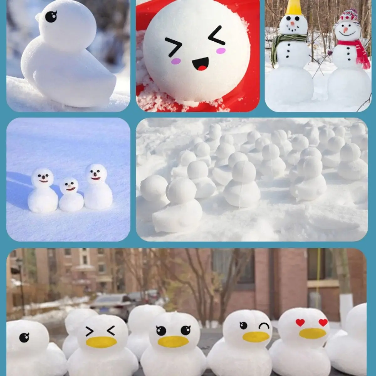 Snowball Maker Tool with Handle Cartoon Duck Snowball Maker Clip Snow Ball Snowball Fight Play in Winter at Outdoor