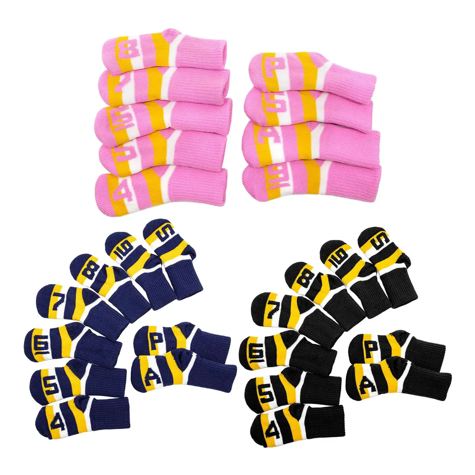 9x Elastic Golf Iron Headcover Iron Headcover Thick Knit Wedge Case