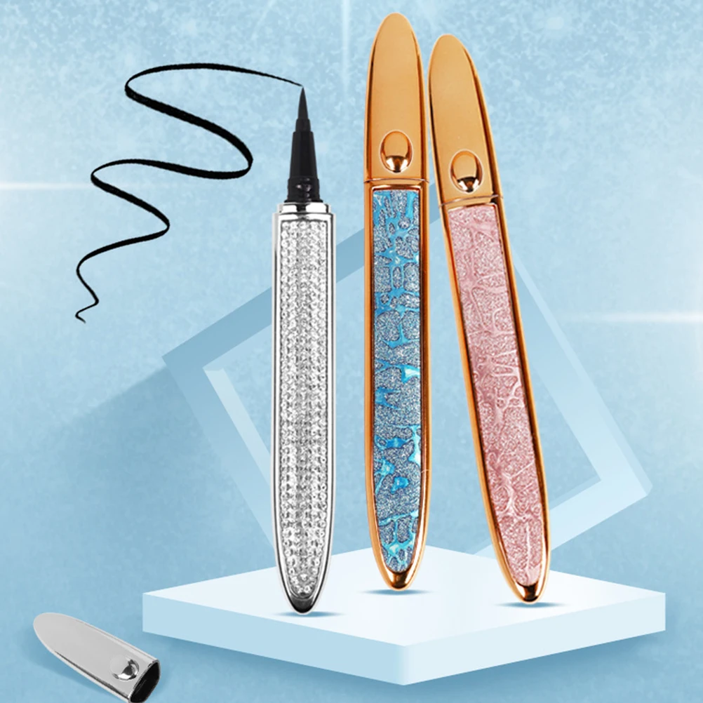 2Pcs Waterproof Self-Adhesive Eyeliner Pens With And Ultra-Fine Tip For Smoky Eyes And Makeup Supplies