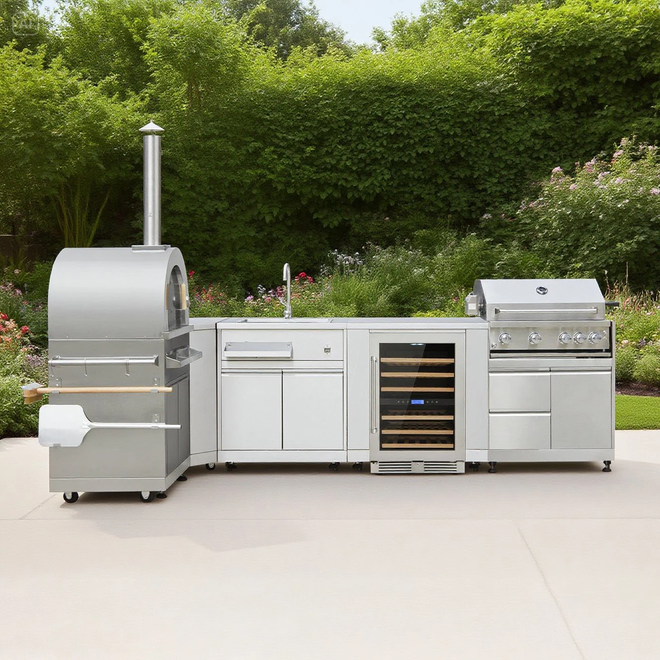 Outdoor Kitchen Pods BBQ Pod Customized Turnkey Outdoor Cooking Solution with Integrated BBQ System for Garden Commercial Use