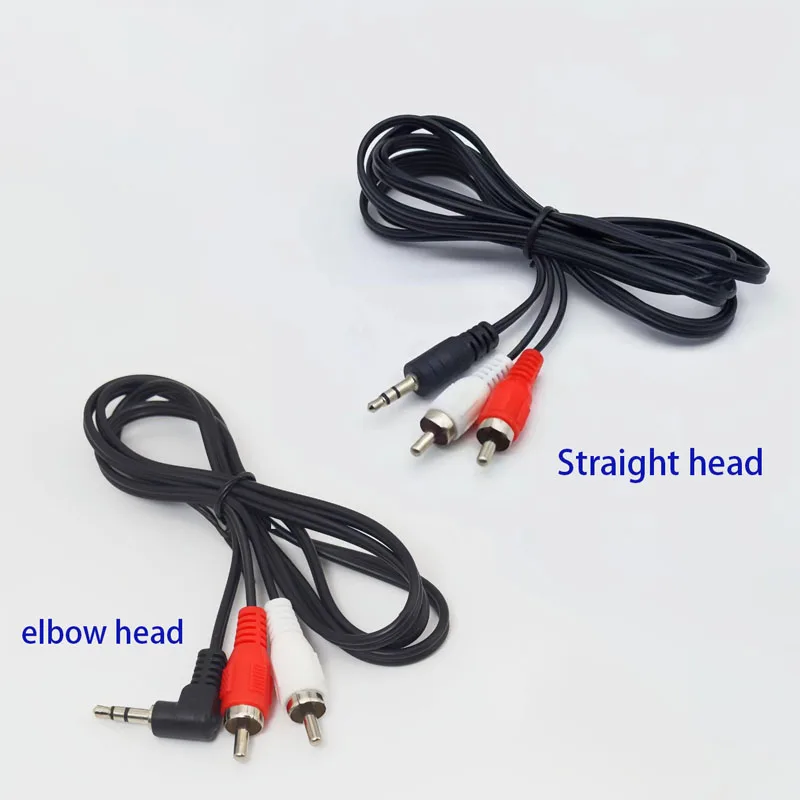 

1 Meter AV Line - AV Angled Plug to 2 RCA Male Jack Audio Video Adapter - Elbow Head or Straight Head