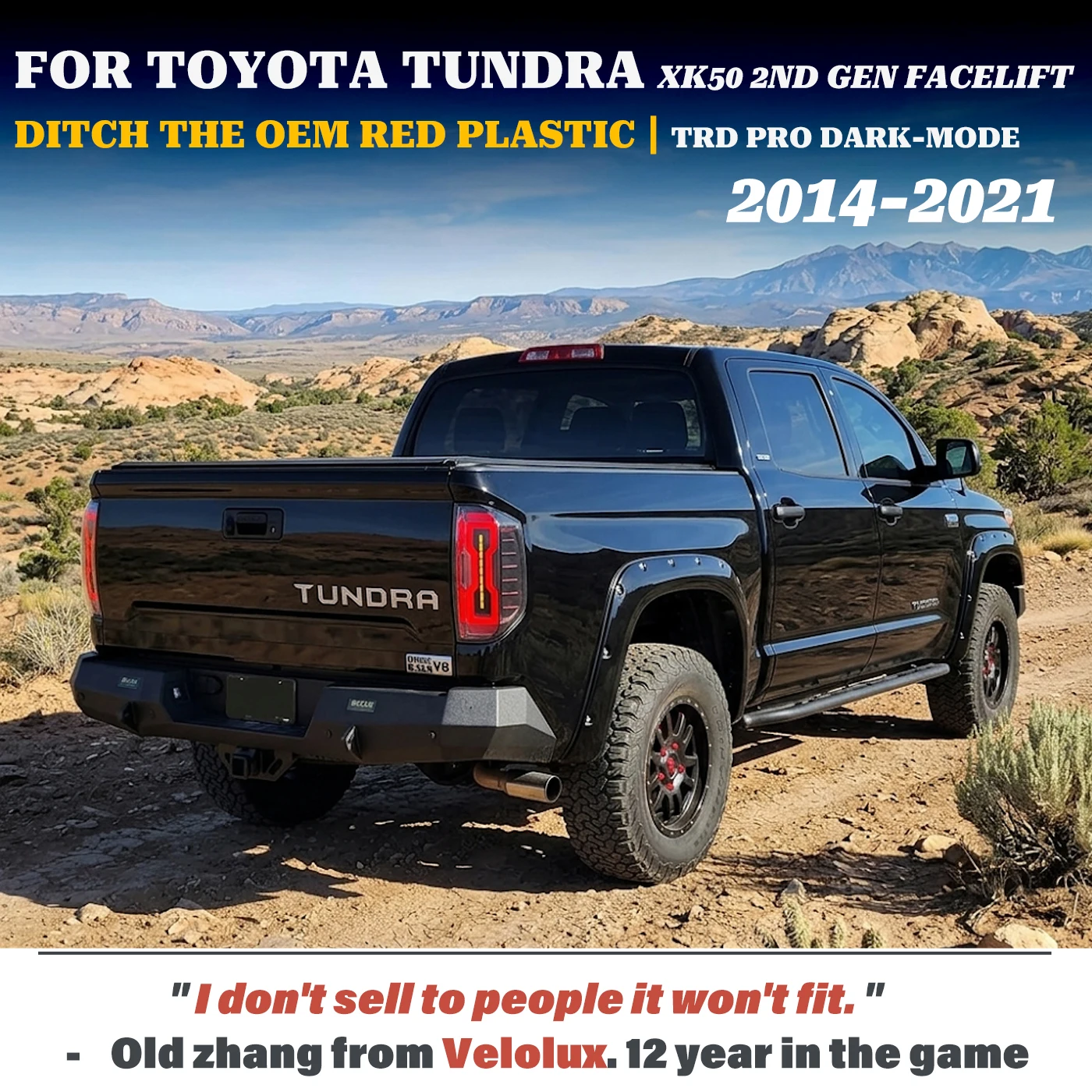 

For Toyota Tundra XK50 2014-2021 FL LED Taillight Assembly Smoked w/ 3D Neon Tube Sequential Amber Dynamic Animation Plug