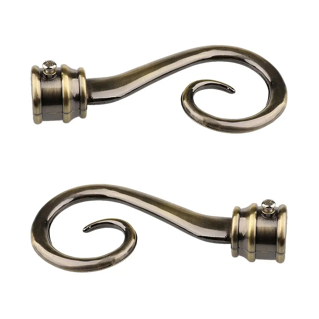 Metal Drape Rods Finial Curtain Rod Ends Bar for Curtains Pole Accessories for Living Room Window