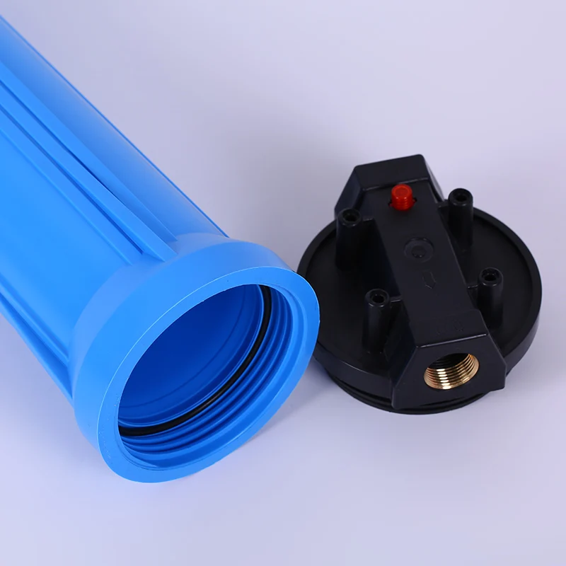 20 inch blue filter bottle large flow central pre-filter 4/6 points 1 inch copper port commercial machine filter housing