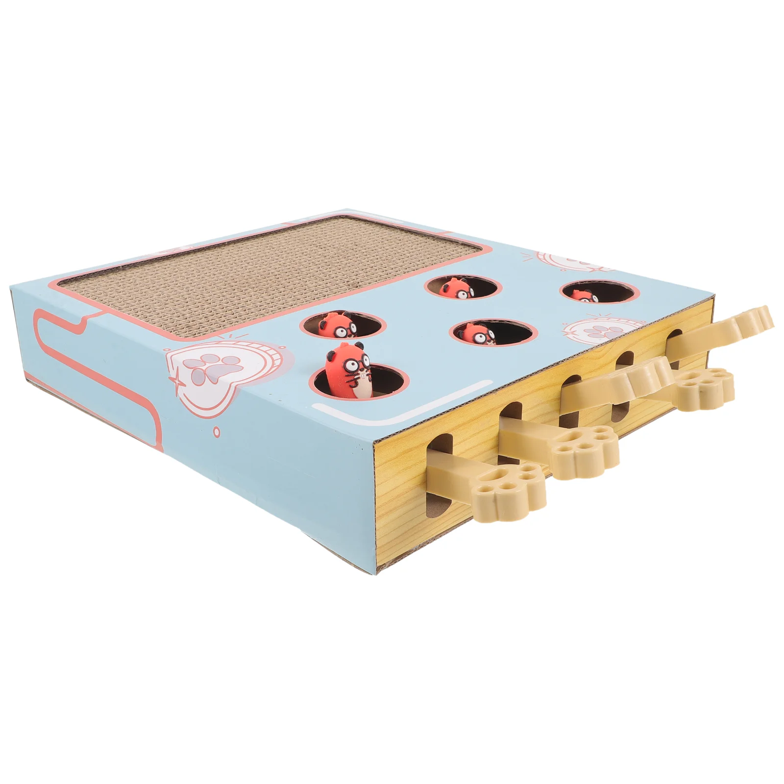 

Cat Scratch Board Box Hunting Toy Interactive Scratcher Toys Catching Mole Pet Whack Game Relief Stress