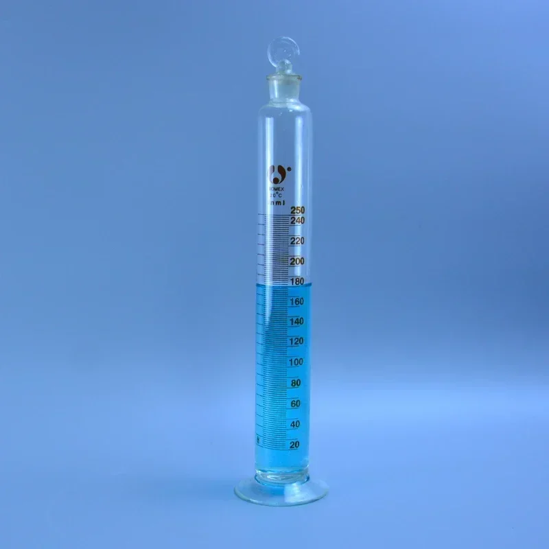 

10ml-100ml Glass Measuring Cylinder with Ground Stopper - Precise Graduation, Round Base - Lab Chemistry Equipment