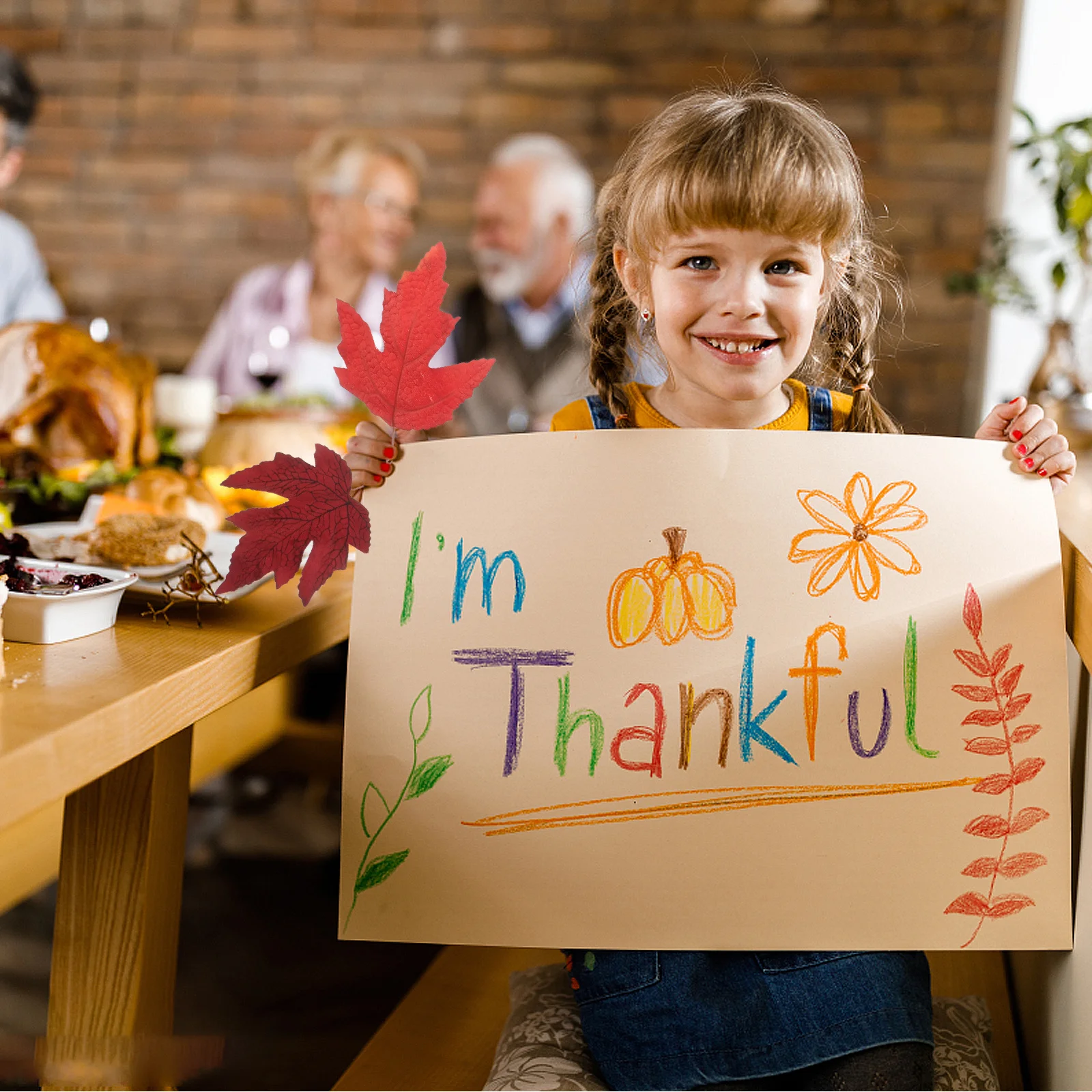 

90Pcs Artificial Maple Leaves Faux Fabric Fall Leaves for Thanksgiving Halloween Wedding Party Seasonal Home Decoration