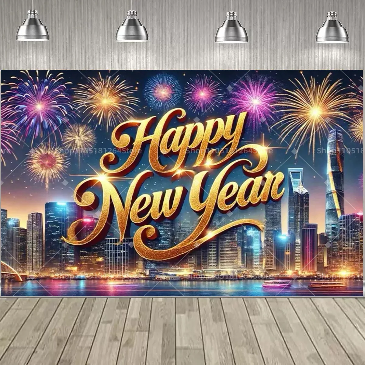 الذهب الأسود سنة جديدة سعيدة حزب الديكور خلفية السنة الجديدة هدية الشمبانيا ساعة عيد الميلاد راية السنة الجديدة صورة خلفية