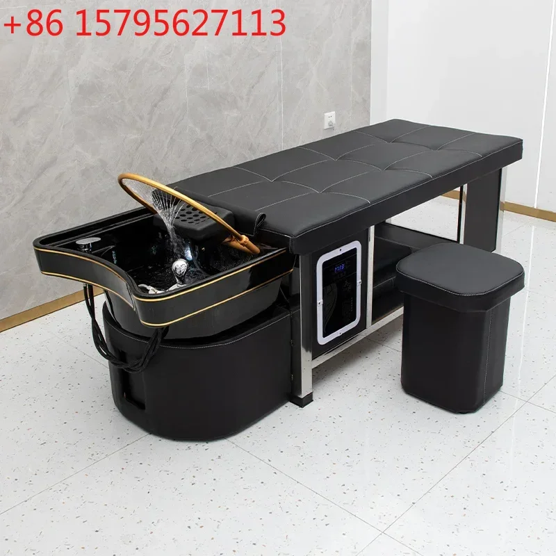 

Новое высококачественное кресло для мытья головы в тайском стиле с керамической раковиной, стальным каркасом, циркуляцией воды и функцией фумигации для терапии головы