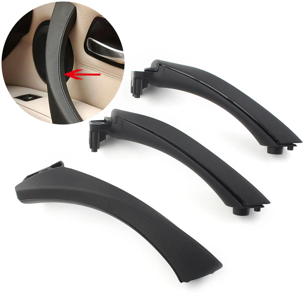 Car Inner Door Panel Handle Pull Trim Cover For BMW E90 E91 3 Series 2004-2008 2009 2010 2011 2012 2013 2014 6PCS/SET RHD Only