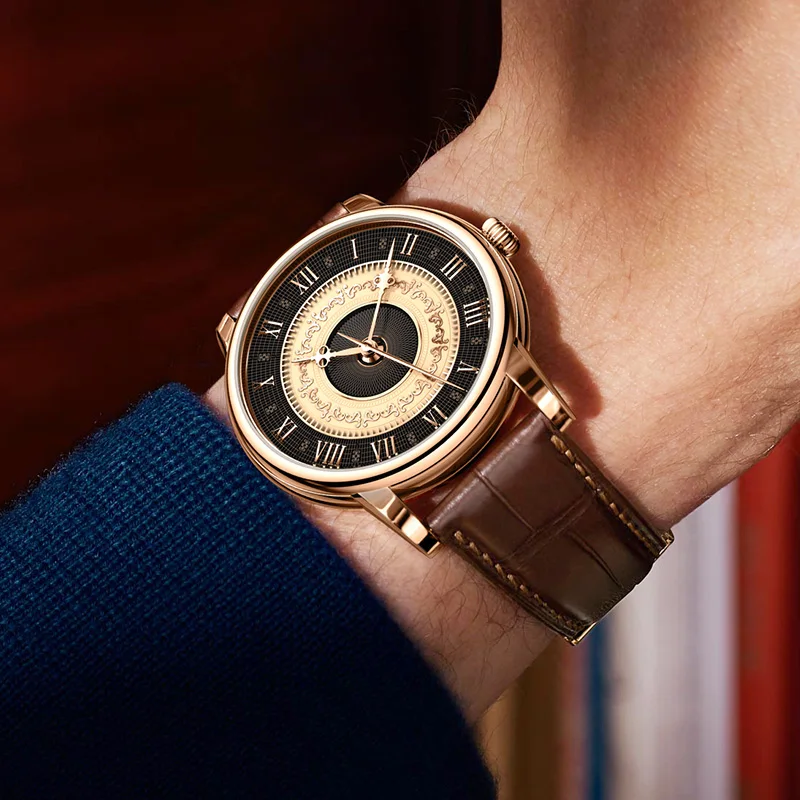 LOBINNI Men\'s Watch Retro Business Automatic Mechanical Watch MIYOTA 821A Movement 50 Water Resistant Sapphire Wrist Watch