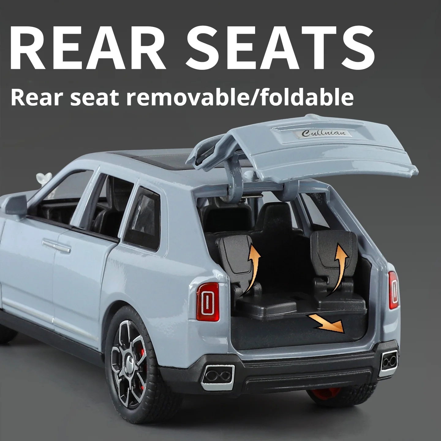 Rolls-Royce Cullinan-modelo de coche clásico fundido a presión, escala 1:32, luz de sonido Retro, regalo para niños, adorno para coleccionar, juguete para niños