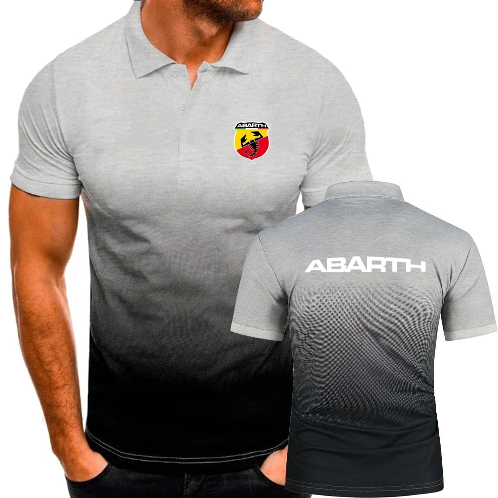 Abarth Scorpion Logo Lapel Men\'s Polo Shirts Classic TShirts Military Style Fitness Sport Jersey Youth Hip Hop Tees Topshirt 5XL