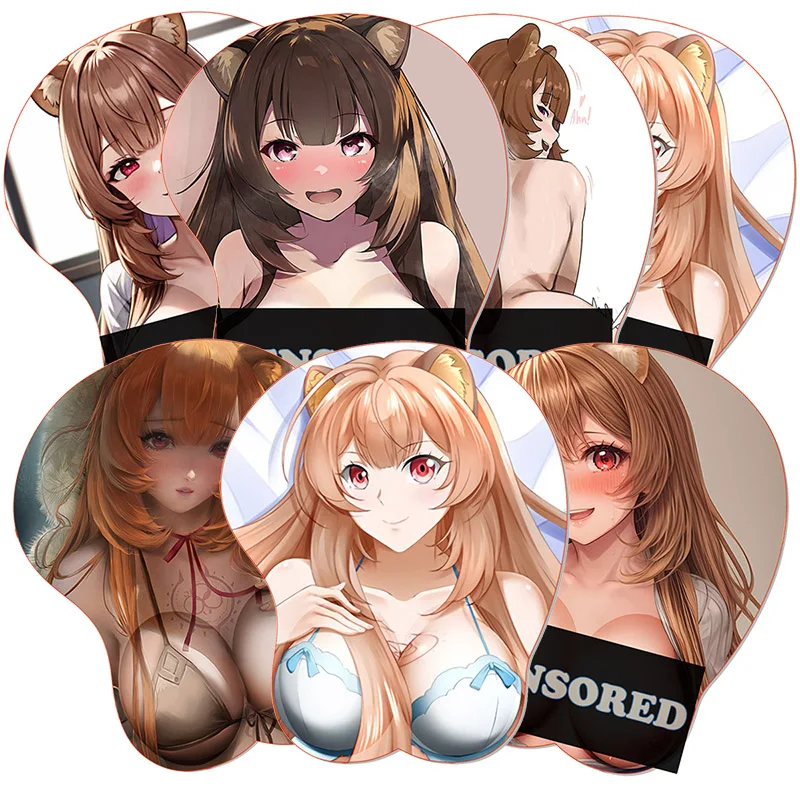 

3D коврик для мыши The R_Rising of the Shield Hero Коврик для мыши Oppai Boob Raphtalia Сексуальная аниме Силиконовая подставка для запястий BULK Hentai Коврик для мыши