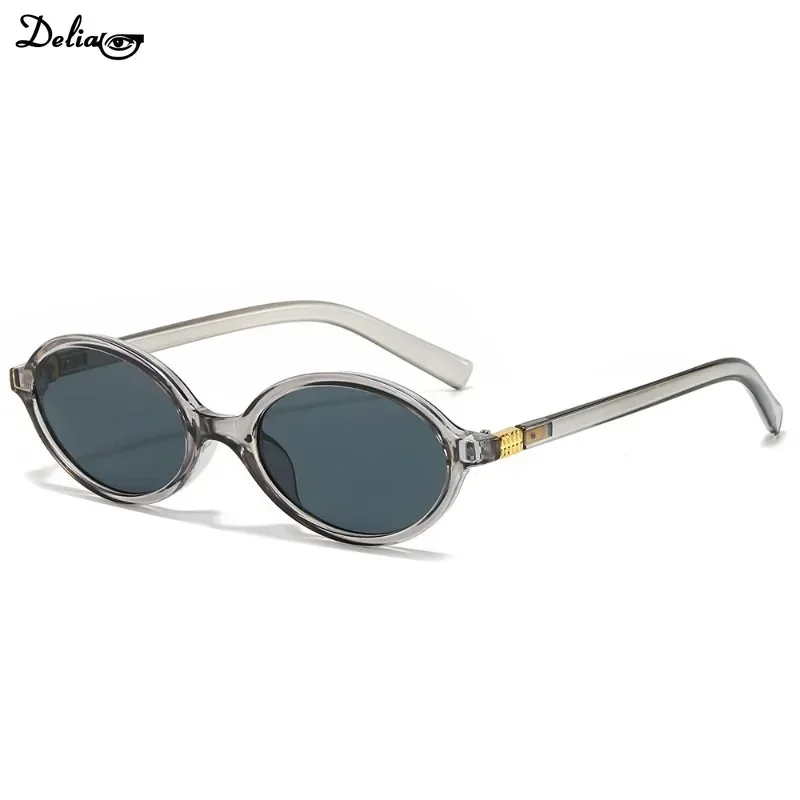 2024 New Oval Sunglasses for Women Fashion Brand Black Small Frame Sun Glasses Female Retro Clear Lenses Eyewear Lady Trendy UV