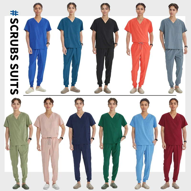 Quick-Dry Surgical Uniforms Medical Scrubs 4-way Stretch Ultra Lite Doctor Nurse Outfit Pediatric Nursing Uniform Polyester S21