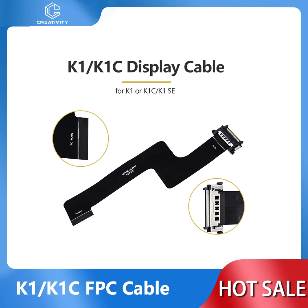

K1/K1C/Ender 3V3 Соединительный кабель экрана дисплея Черный кабель FPC L162 мм для 3D-принтера K1C Ender 3V3