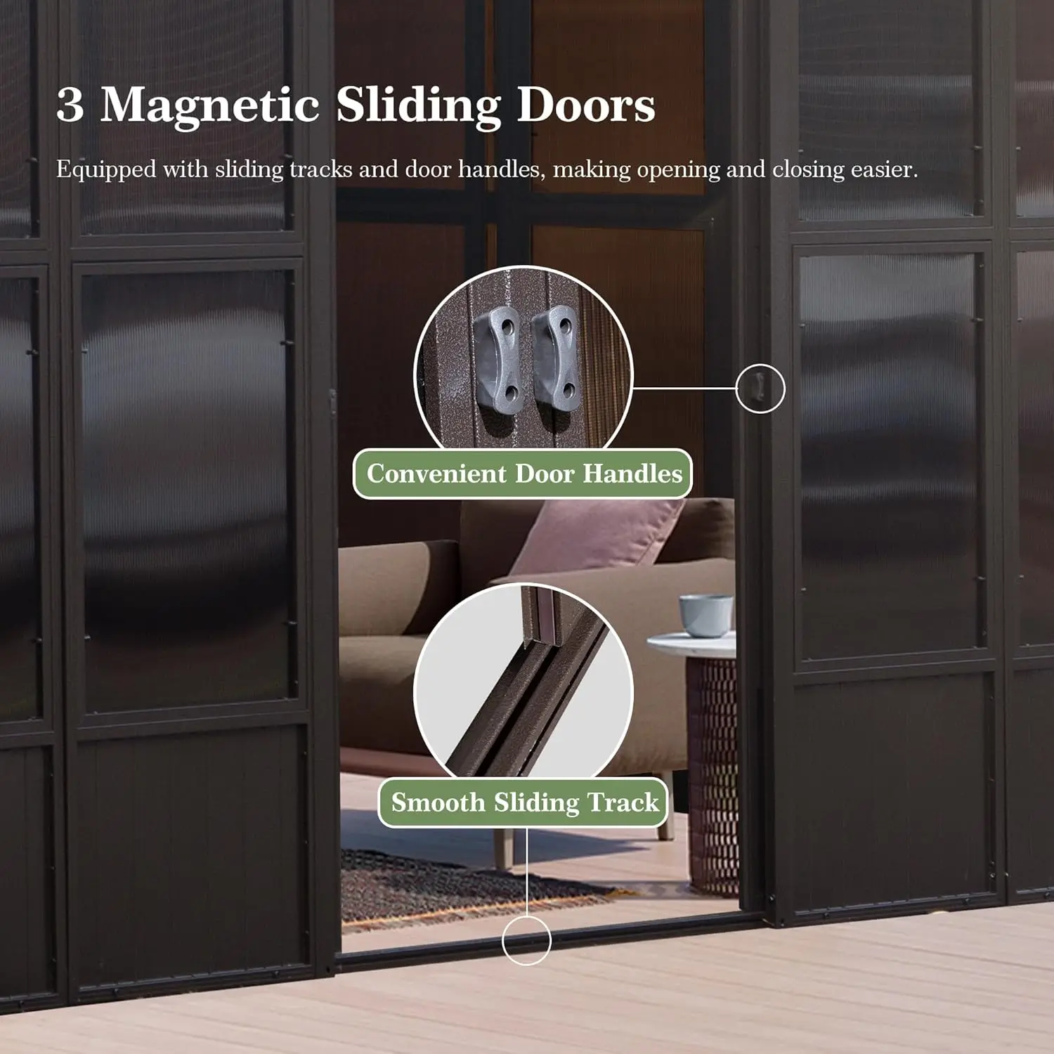 12x20FT الحائط غرفة الشمس أكشاك الموجبة مع سقف الصلب المجلفن في الهواء الطلق غرفة الشمس الدائمة المزعج إلى أكشاك لفناء سطح السفينة