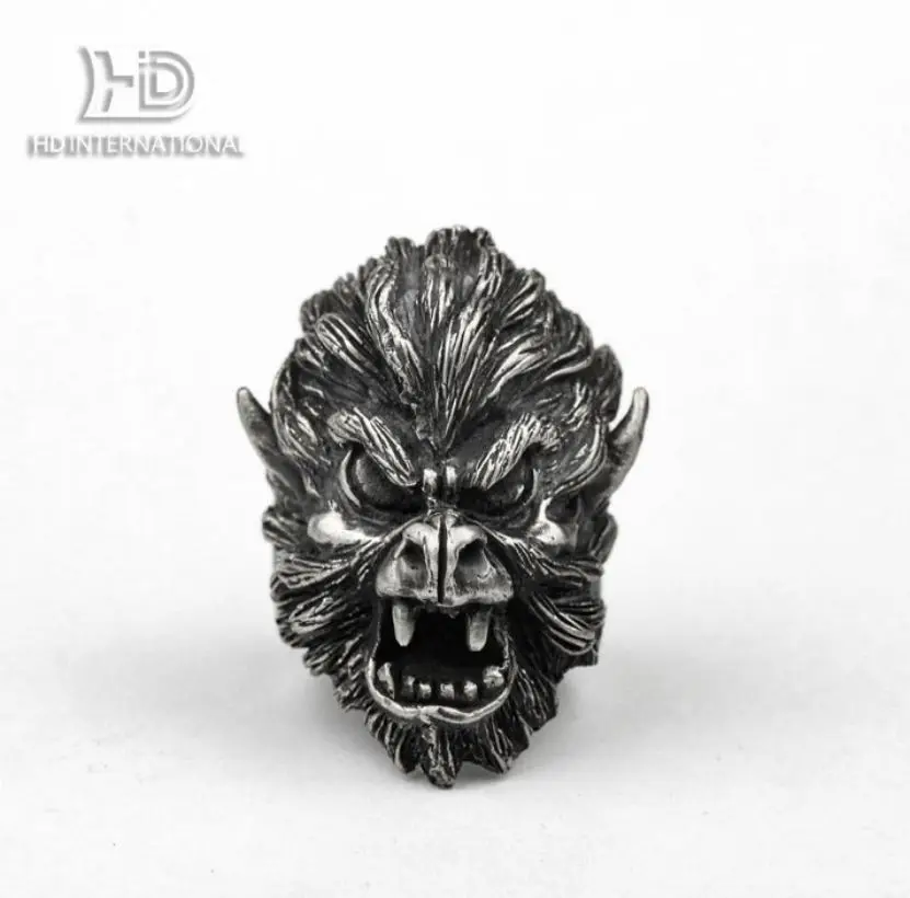 925 silver Monkey King Ring Journey to the West Buddha Ring Brass Hand Carved Gorilla Charm Jewelry