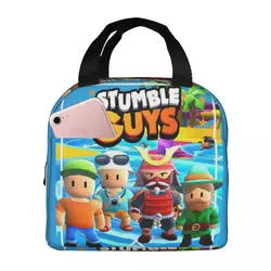 Stumble Guys Insulated Lunch Bag Thermal Bag Reusable Cartoon Large Tote Lunch Box Men Women School Picnic