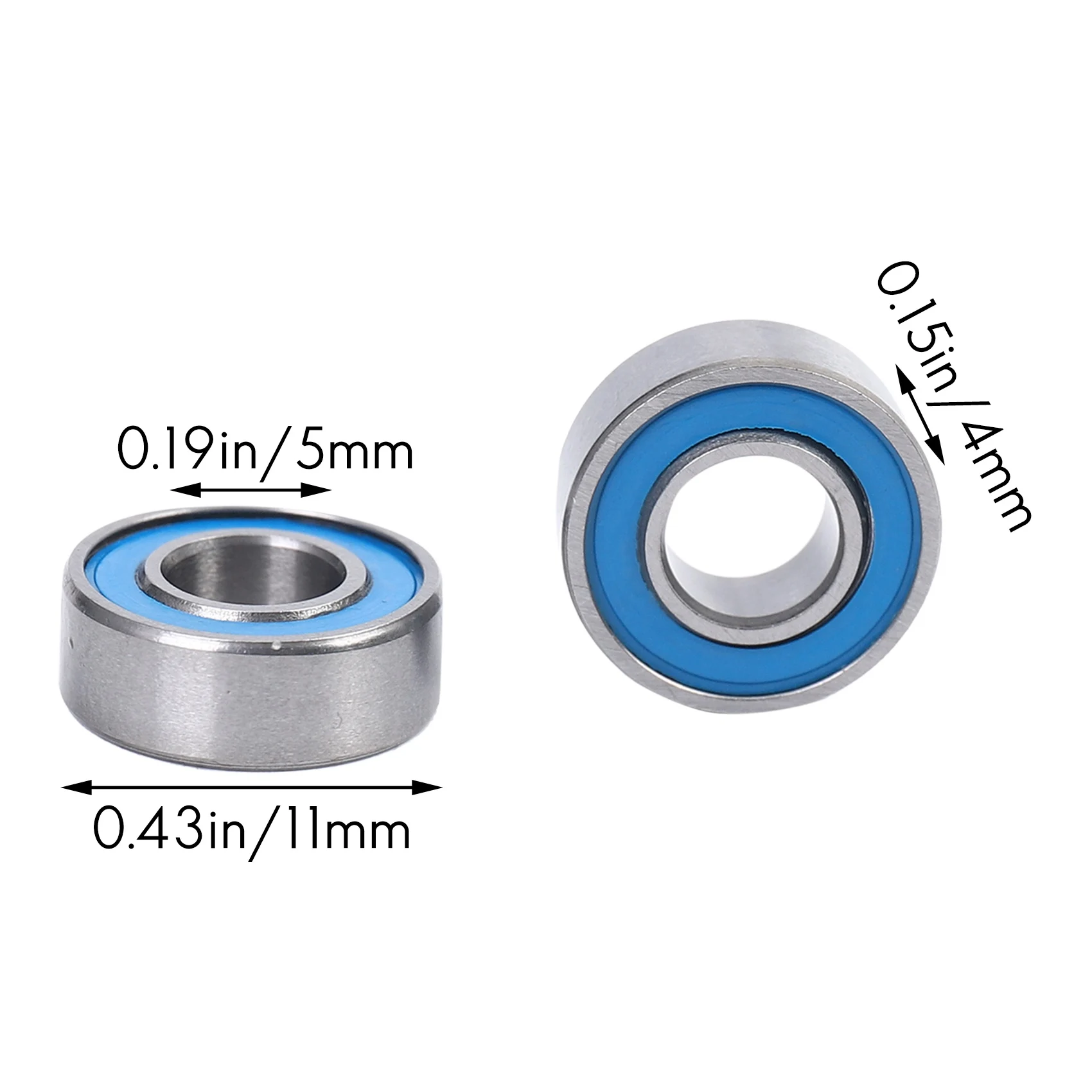 10Pcs MR115 2RS Ball Bearings 5x11x4mm For Traxxas Slash Rustler Stampede Wheel