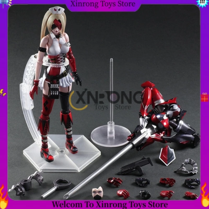 

26cm Dc Play Arts Suicide Squad Joker Quinn Model Action Figure Joint Movable Doll Pvc Gk Collection Model Toy Gift For Children